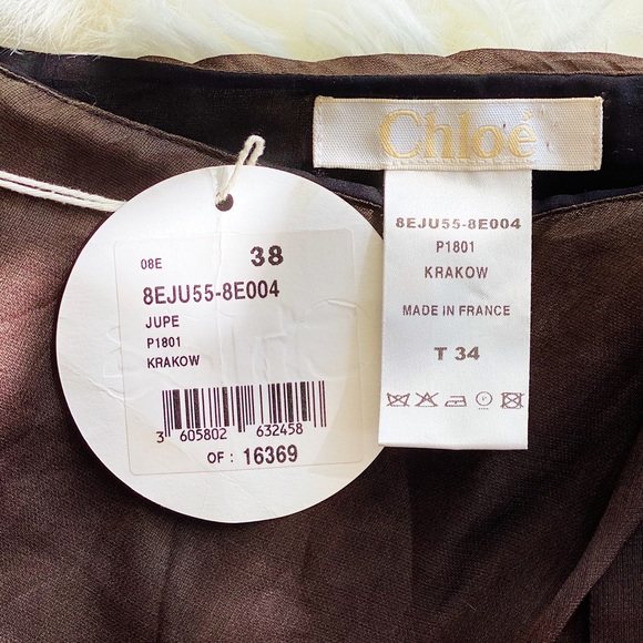 Chloe Jupe Krakow silk skirt Made in France NWT - Picture 4 of 7